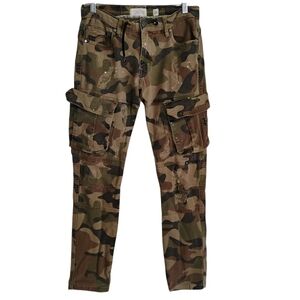 FERD Denim Men's 30x32 Fit 1 Slim Camouflage Green Cargo Pants